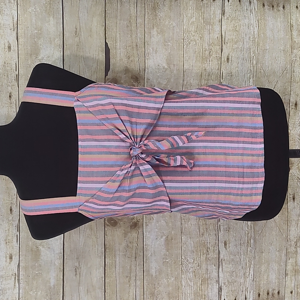 Madewell Tie-Front Cami Top In Rainbow Stripe